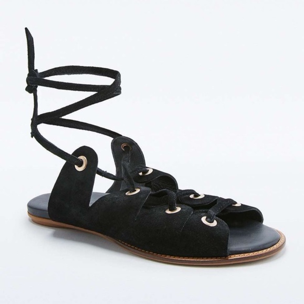 Urban Outfitters Bonnie Grecian suede wrap around sandals